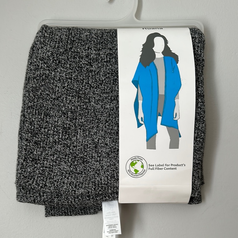 Black and Gray Knit Cape / Wrap one size NWT